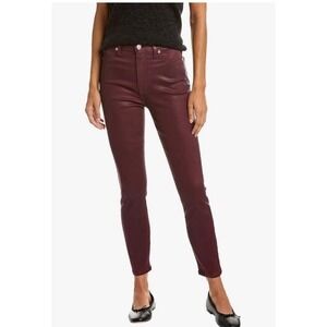 7 For All Mankind High-Waist Ankle Skinny‎ Jeans Shimmer Coated Size 26 NWT